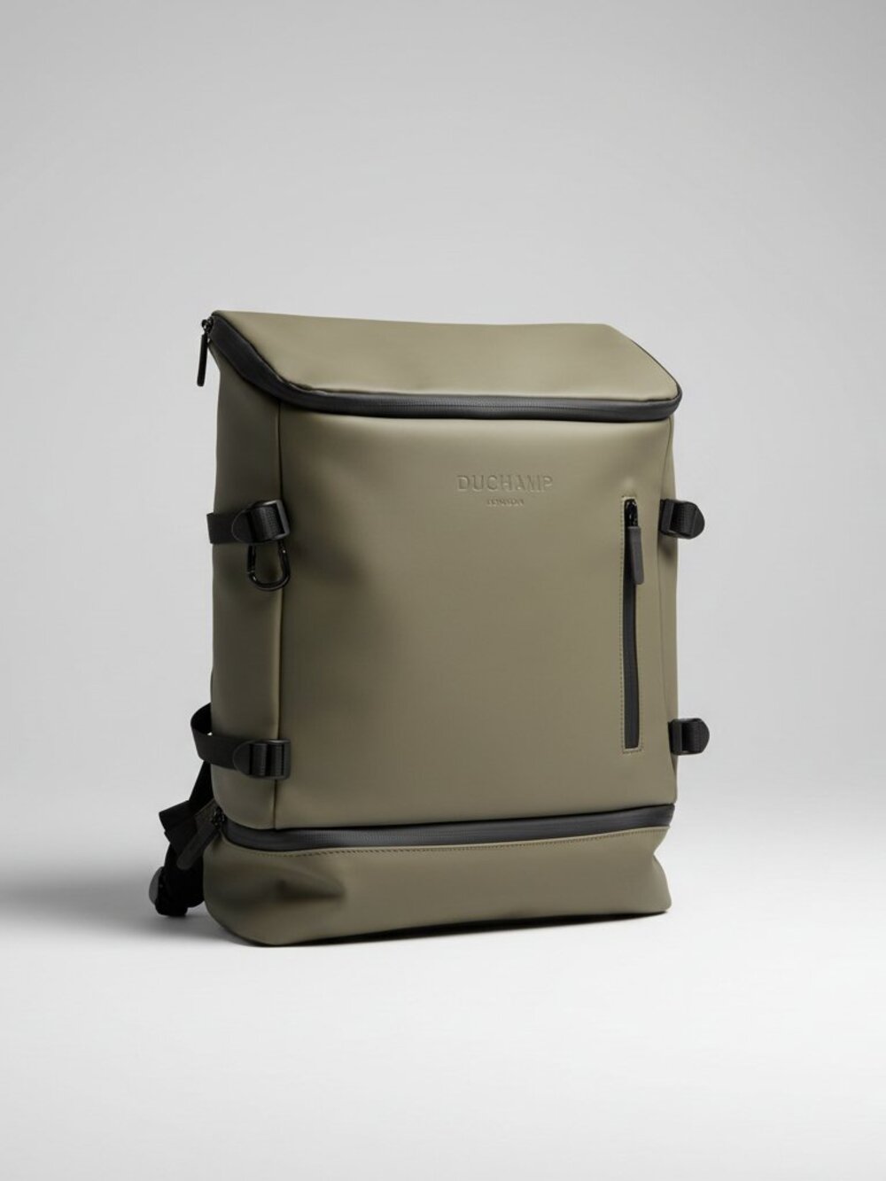 Duchamp London Waterproof Roll-Top Laptop Backpack Taupe Beige Commuter Travel B